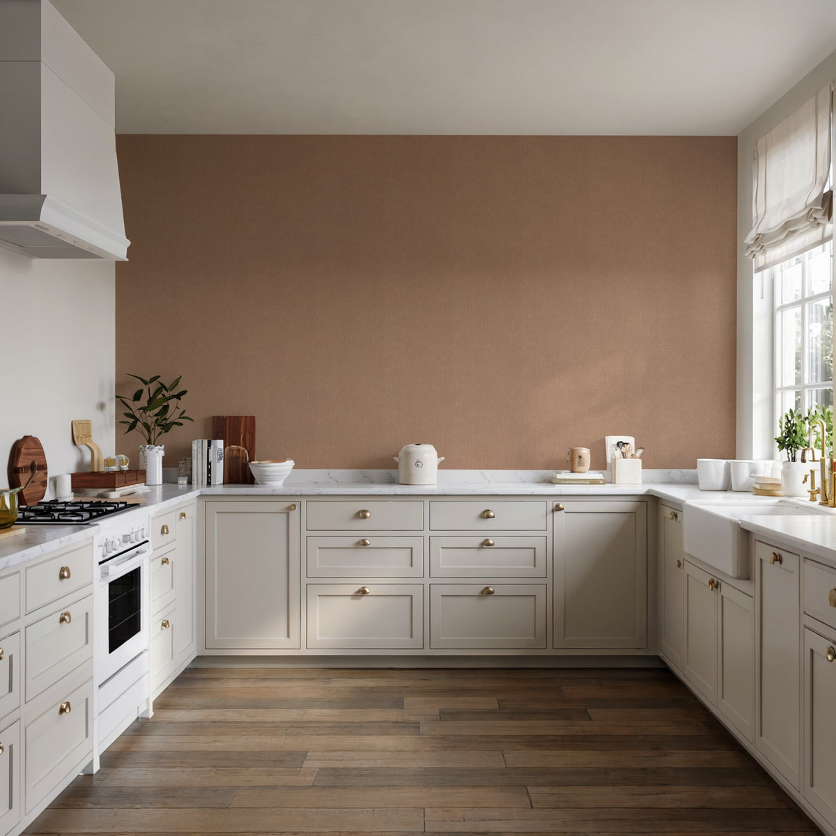 Veer Decor Crushed Linen Texture Tan Wallpaper 8388-AH4