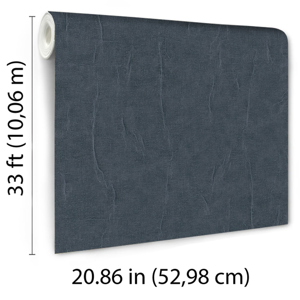 Veer Decor Crushed Linen Texture Blue Wallpaper 8388-AH6