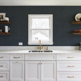 Veer Decor Crushed Linen Texture Blue Wallpaper 8388-AH6