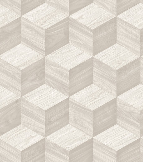 Veer Decor Woodgrain Grid White Wallpaper 8388-AI1
