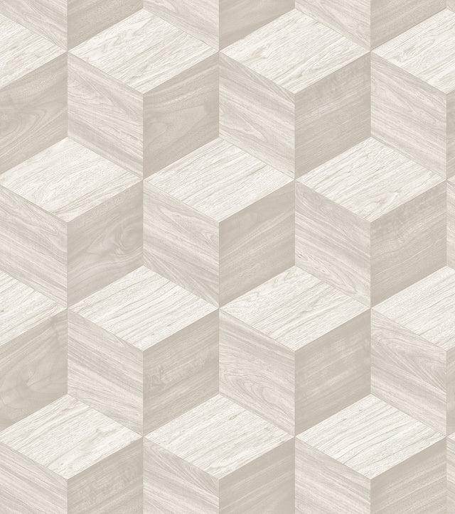 Veer Decor Woodgrain Grid White Wallpaper 8388-AI1
