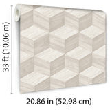Veer Decor Woodgrain Grid White Wallpaper 8388-AI1