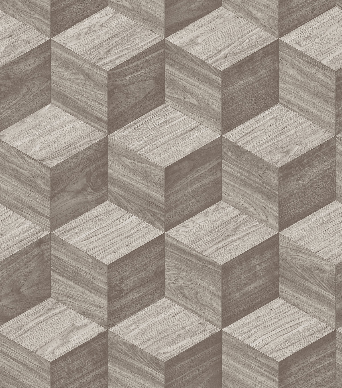 Veer Decor Woodgrain Grid Taupe Wallpaper 8388-AI2