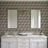 Veer Decor Woodgrain Grid Taupe Wallpaper 8388-AI2