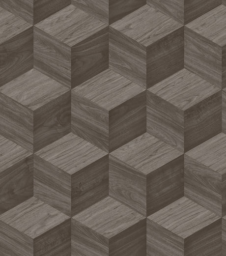 Veer Decor Woodgrain Grid Grey Wallpaper 8388-AI3