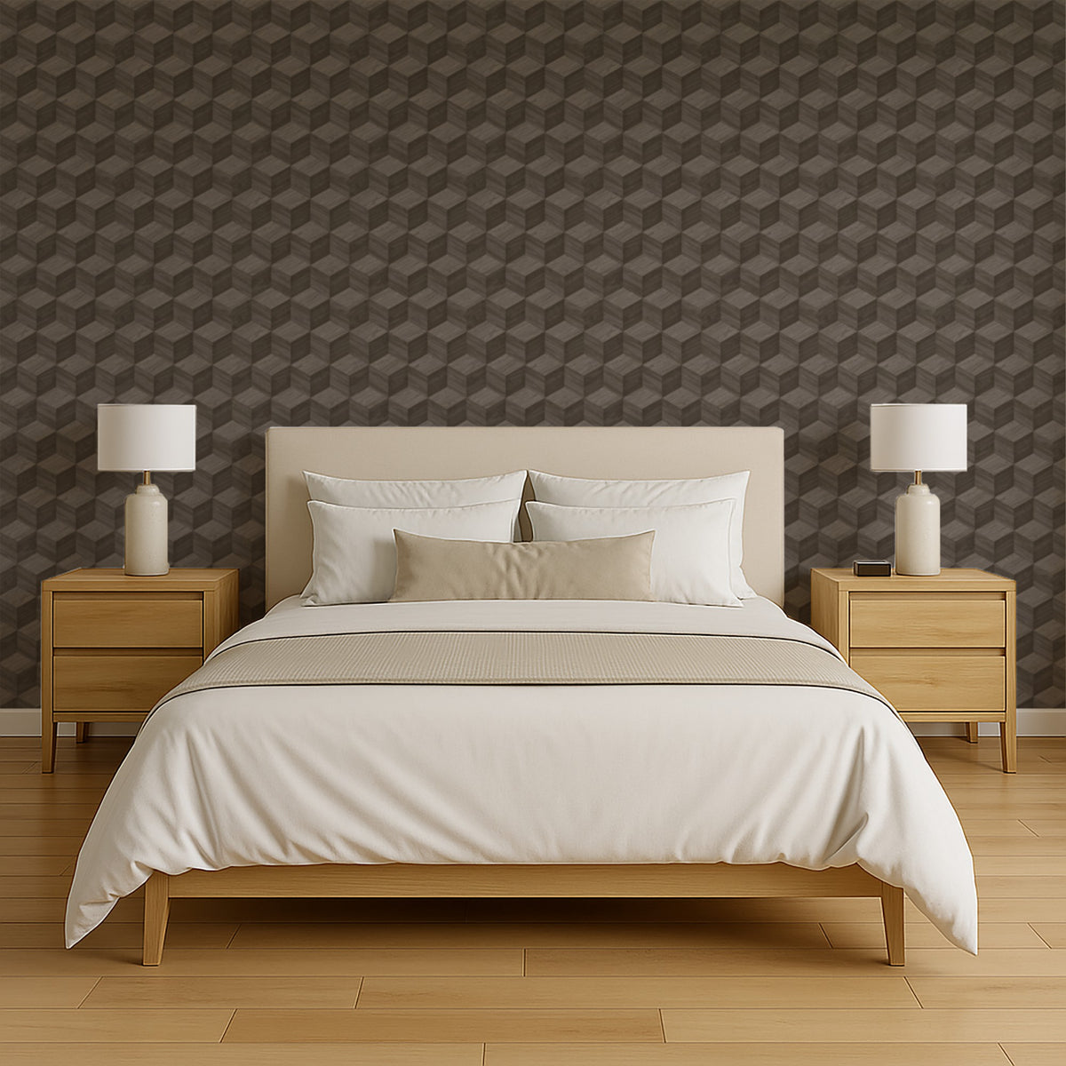 Veer Decor Woodgrain Grid Grey Wallpaper 8388-AI3