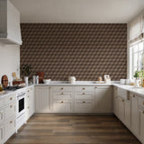 Veer Decor Woodgrain Grid Brown Wallpaper 8388-AI4