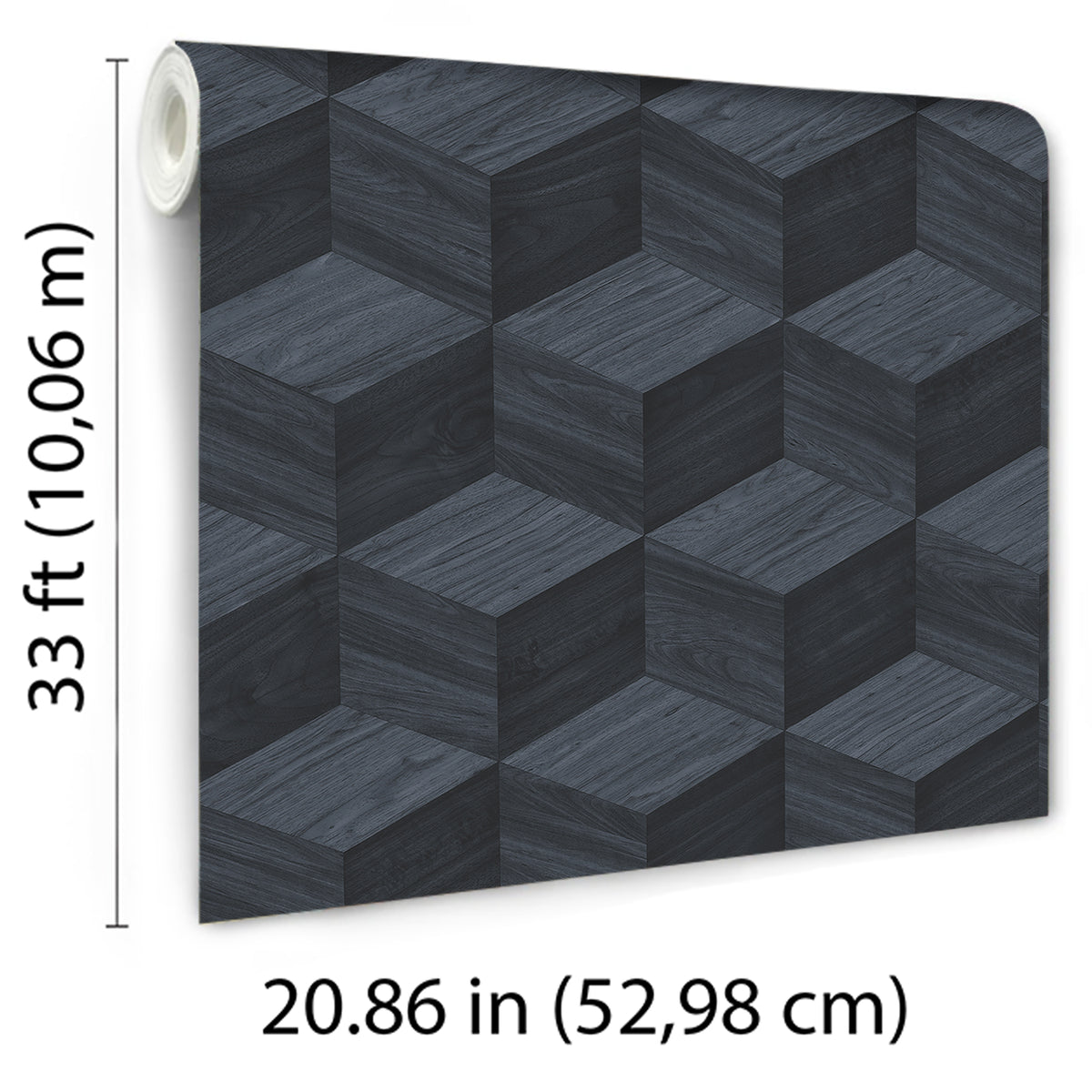 Veer Decor Woodgrain Grid Blue Wallpaper 8388-AI5