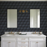 Veer Decor Woodgrain Grid Blue Wallpaper 8388-AI5