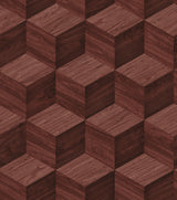 Veer Decor Woodgrain Grid Red Wallpaper 8388-AI6