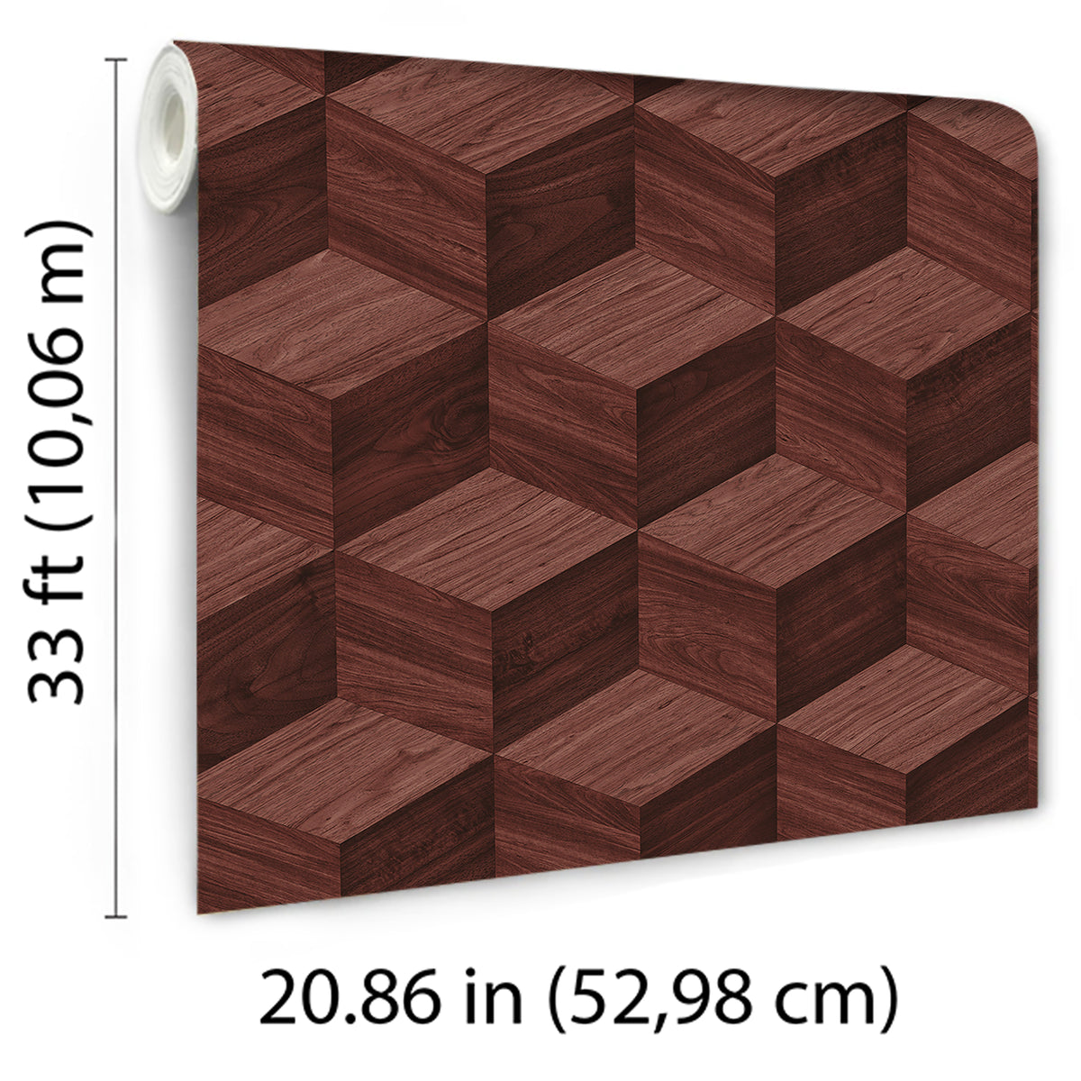 Veer Decor Woodgrain Grid Red Wallpaper 8388-AI6
