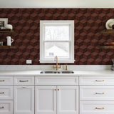 Veer Decor Woodgrain Grid Red Wallpaper 8388-AI6