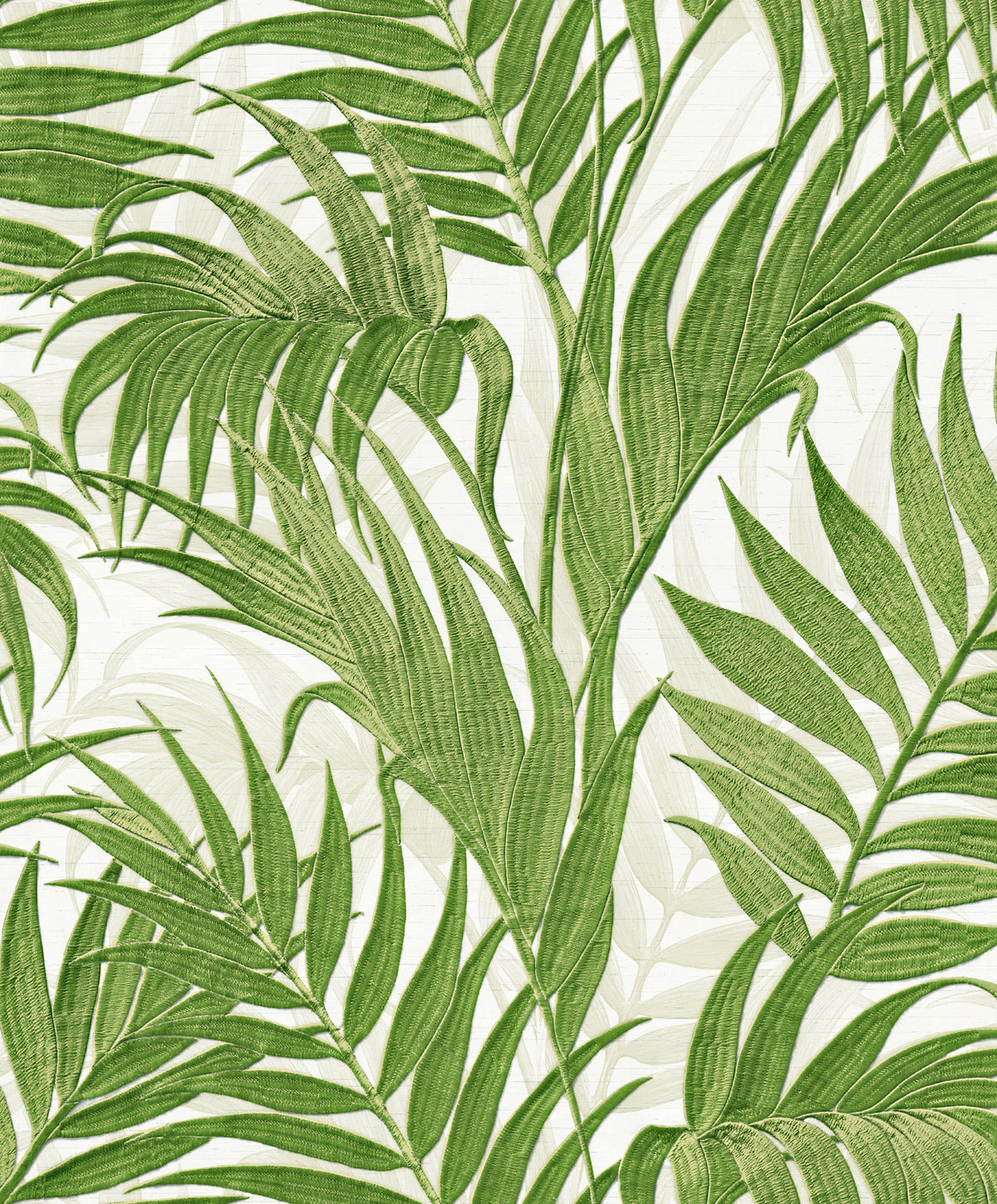 Veer Decor Embroidered Palm Green Wallpaper 8389-AA10