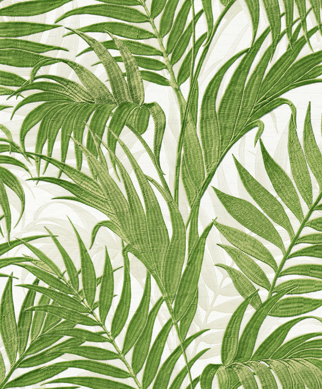 Veer Decor Embroidered Palm Green Wallpaper 8389-AA10
