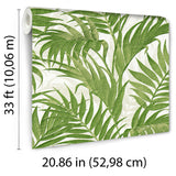 Veer Decor Embroidered Palm Green Wallpaper 8389-AA10