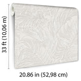 Veer Decor Embroidered Palm Silver Wallpaper 8389-AA1