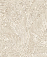 Veer Decor Embroidered Palm Beige Wallpaper 8389-AA2