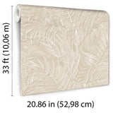 Veer Decor Embroidered Palm Beige Wallpaper 8389-AA2