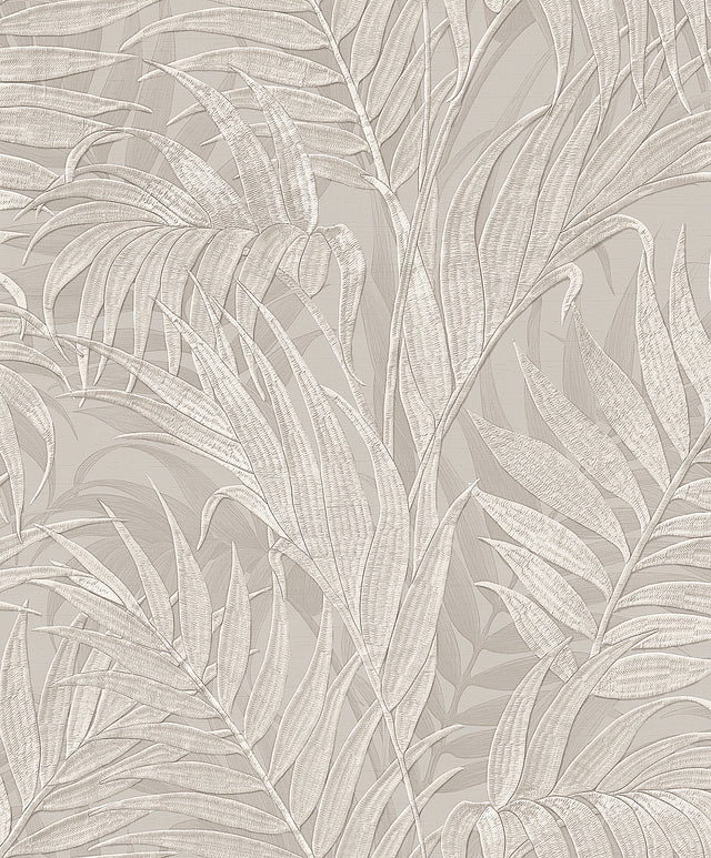 Veer Decor Embroidered Palm Grey Wallpaper 8389-AA3