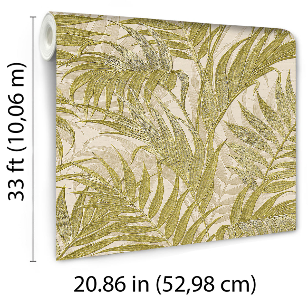 Veer Decor Embroidered Palm Sage Wallpaper 8389-AA4