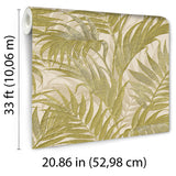 Veer Decor Embroidered Palm Sage Wallpaper 8389-AA4