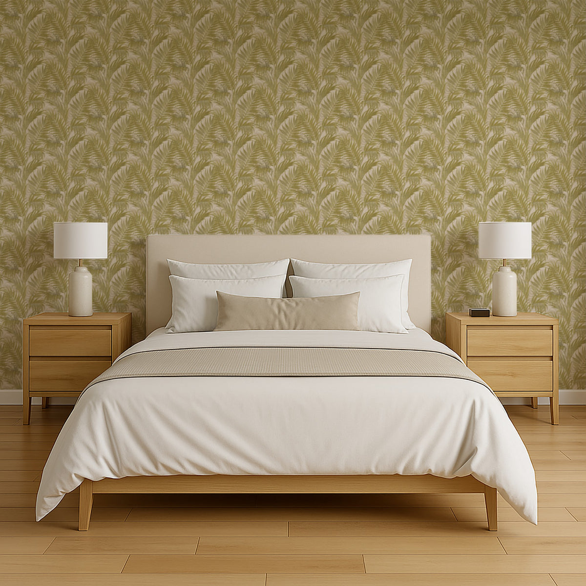 Veer Decor Embroidered Palm Sage Wallpaper 8389-AA4