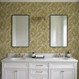 Veer Decor Embroidered Palm Sage Wallpaper 8389-AA4