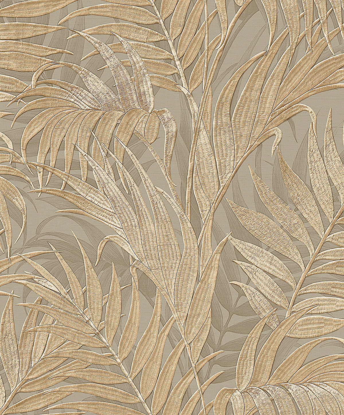 Veer Decor Embroidered Palm Gold Wallpaper 8389-AA5