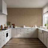 Veer Decor Embroidered Palm Gold Wallpaper 8389-AA5