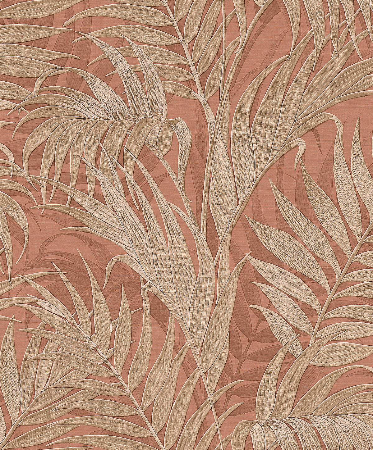 Veer Decor Embroidered Palm Coral Wallpaper 8389-AA6
