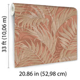 Veer Decor Embroidered Palm Coral Wallpaper 8389-AA6