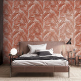 Veer Decor Embroidered Palm Red Wallpaper 8389-AA7