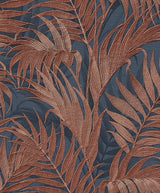 Veer Decor Embroidered Palm Navy Wallpaper 8389-AA9