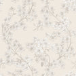 Veer Decor Embroidered Cherry Bloom Silver Wallpaper 8389-AB