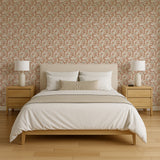 Veer Decor Embroidered Cherry Bloom Orange Wallpaper 8389-AB