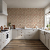 Veer Decor Embroidered Cherry Bloom Orange Wallpaper 8389-AB