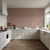 Veer Decor Embroidered Cherry Bloom Red Wallpaper 8389-AB4