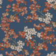 Veer Decor Embroidered Cherry Bloom Navy Wallpaper 8389-AB5