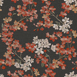 Veer Decor Embroidered Cherry Bloom Black Wallpaper 8389-AB6