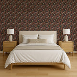 Veer Decor Embroidered Cherry Bloom Black Wallpaper 8389-AB6