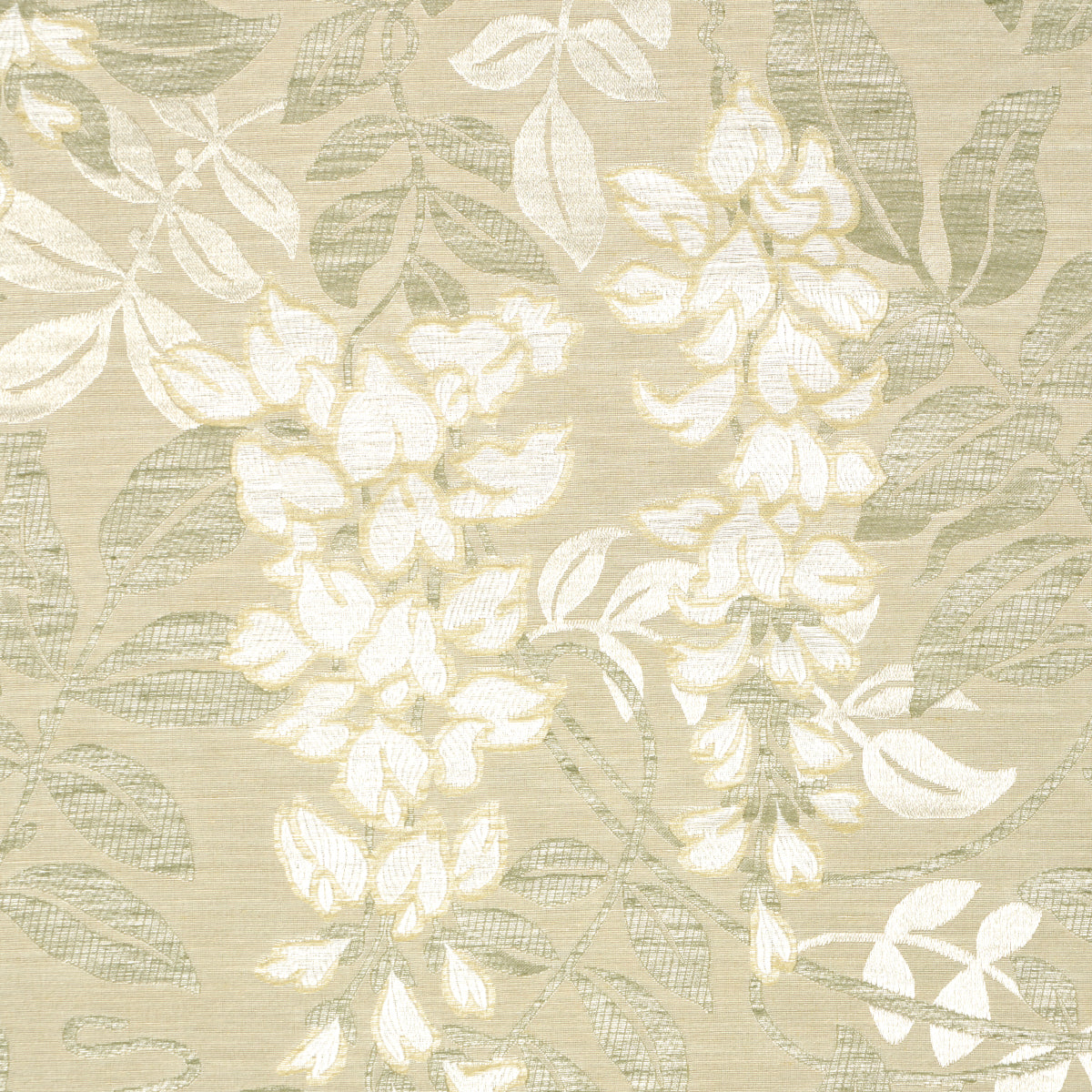 Schumacher 83901 LUCIA WISTERIA in MOSS Fabric - SCHUMACHER 