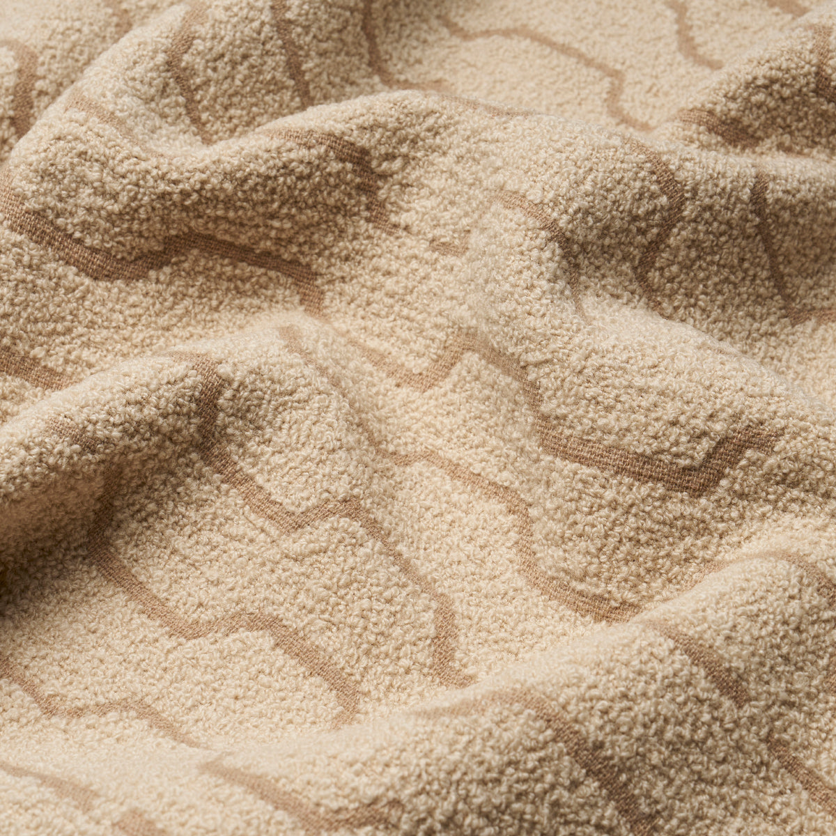 Schumacher Patek Wool Bouclé Sand Fabric - Eade's Wallpaper