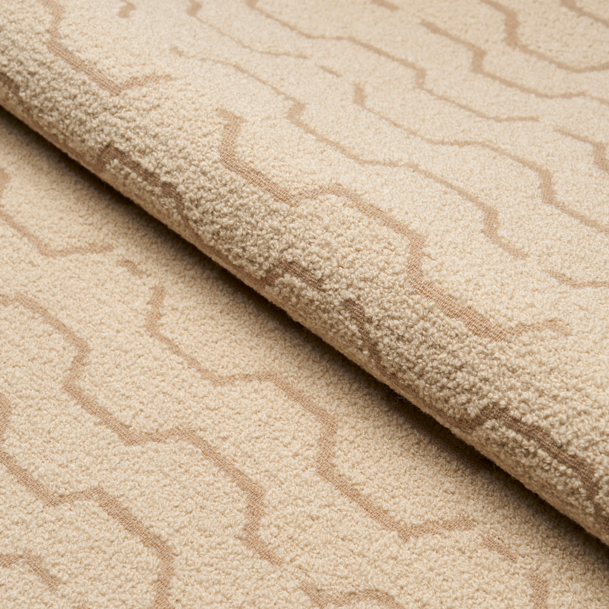 Schumacher Patek Wool Bouclé Sand Fabric - Eade's Wallpaper