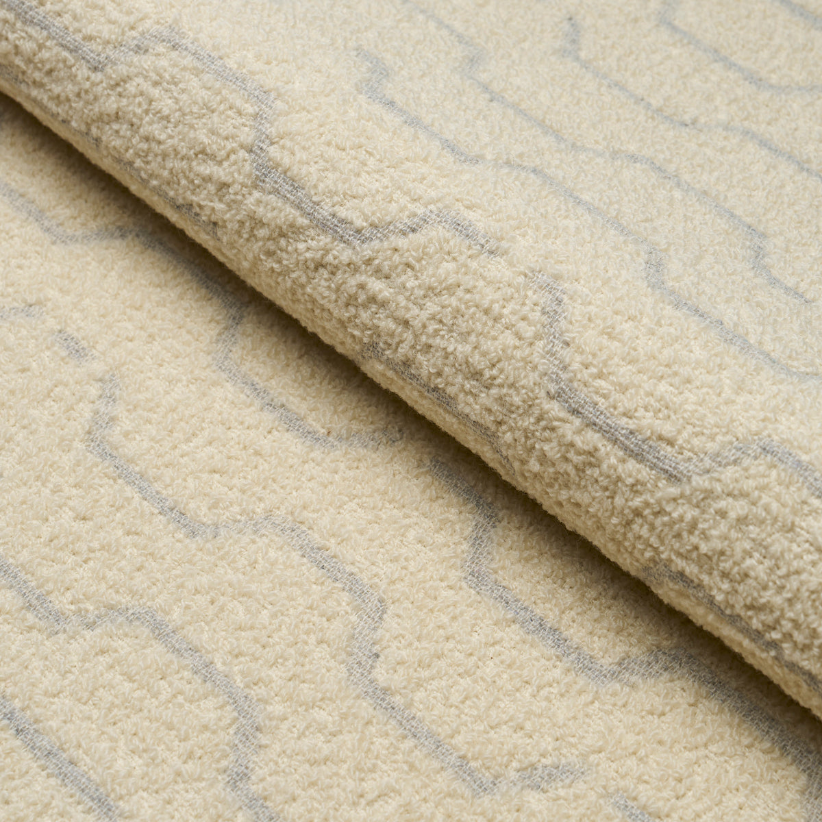 Schumacher Patek Wool Bouclé Ivory Fabric - Eade's Wallpaper