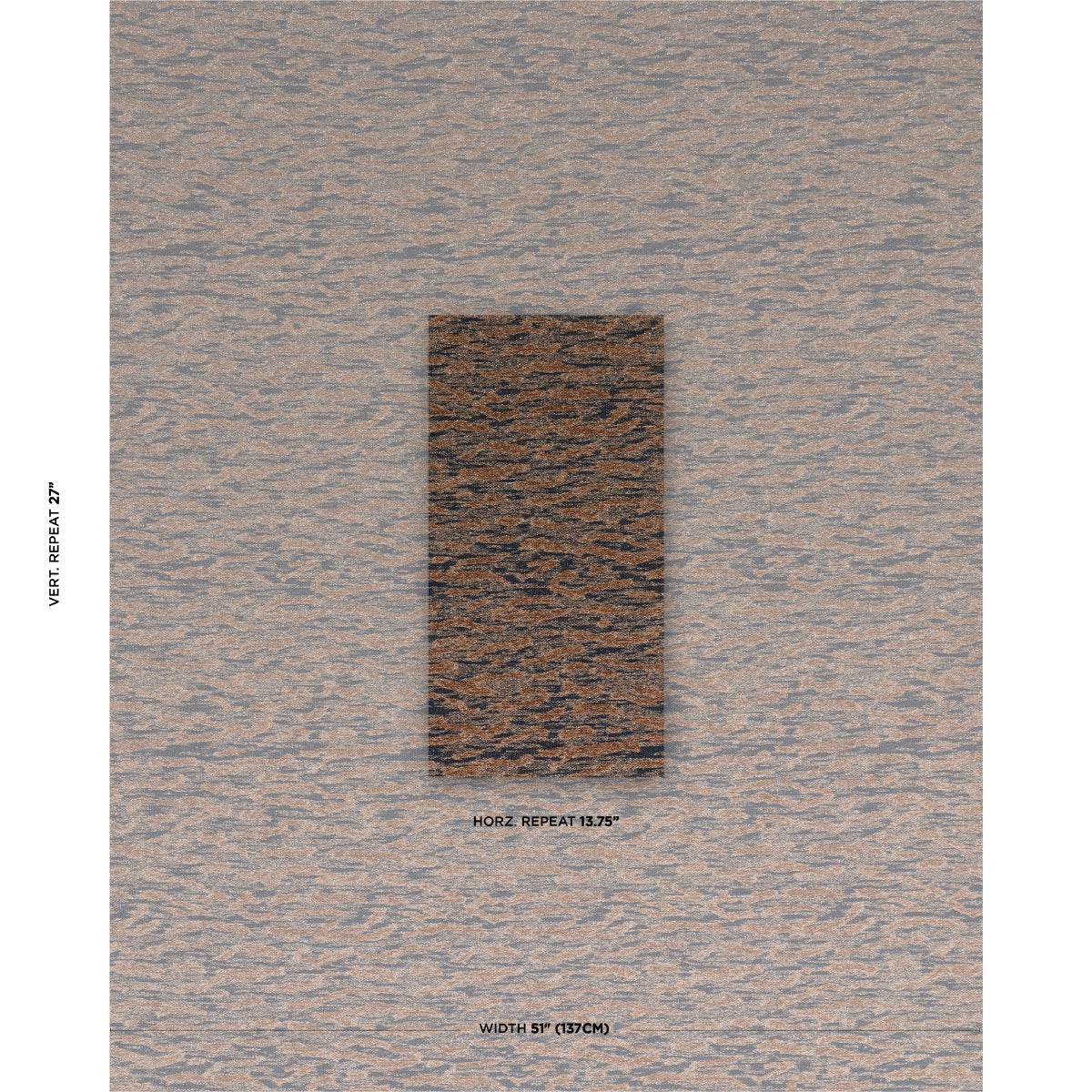 Schumacher Altamira Navy/Brown Fabric