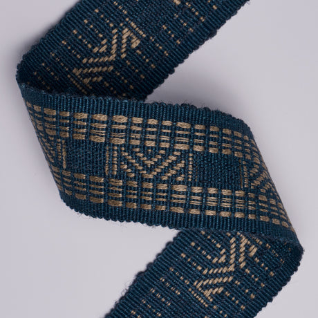 Schumacher 83980 NAEL LINEN COTTON TAPE in INDIGO Trim - PAT