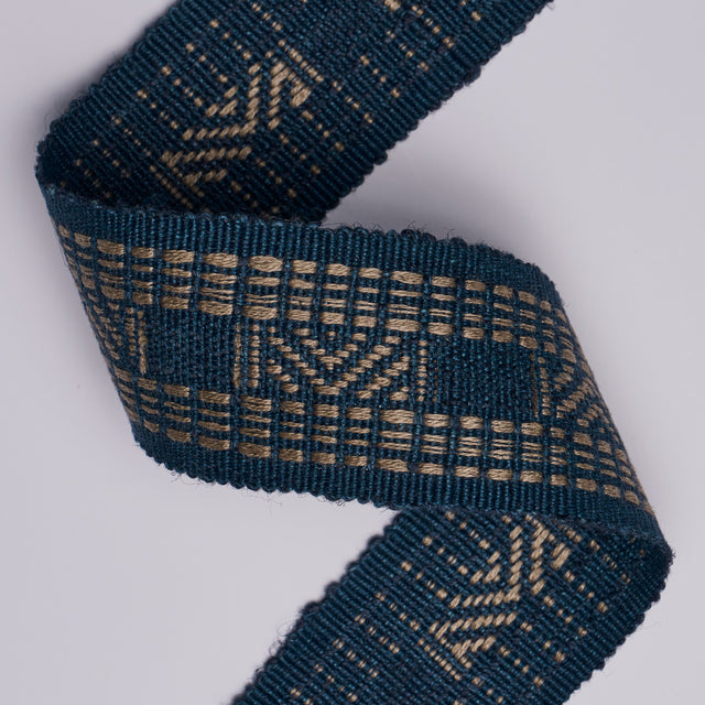 Schumacher 83980 NAEL LINEN COTTON TAPE in INDIGO Trim - PAT