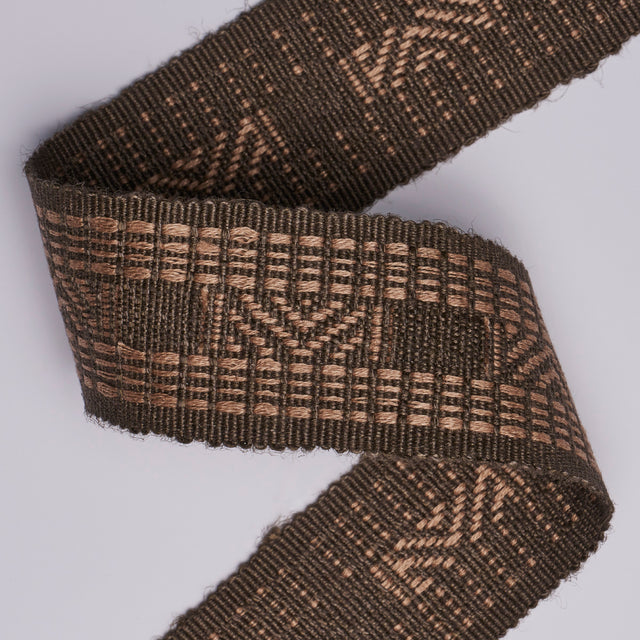 Schumacher 83982 NAEL LINEN COTTON TAPE in CEDAR BROWN Trim 