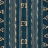 Schumacher Nima Embroidered Cotton Linen Indigo Fabric - Eade's Wallpaper
