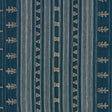 Schumacher Nima Embroidered Cotton Linen Indigo Fabric - Eade's Wallpaper
